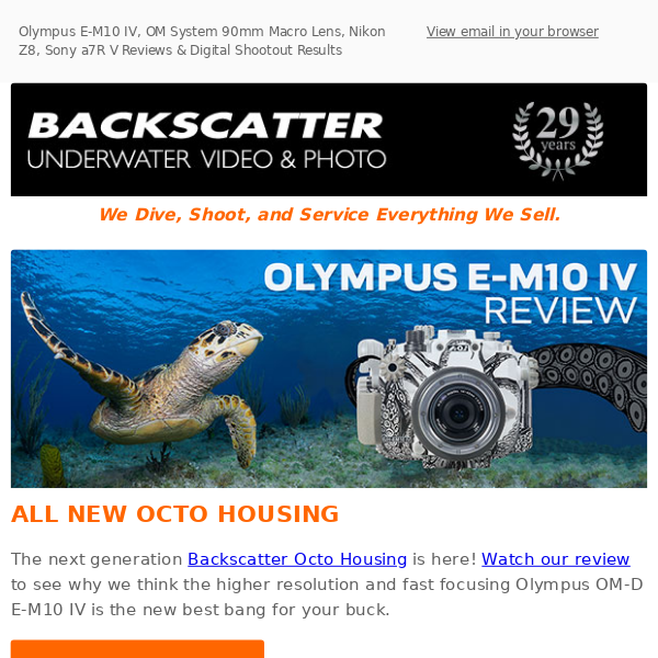 Review of the Olympus OM-D E-M10 Mark IV in Backscatter Octo Housing