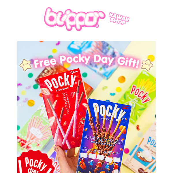🥢 11.11 is Pocky Day! 🥢 Get Free Snacks! - Blippo Kawaii Shop