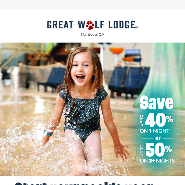 You'll want to check this out. Enjoy up to 50% offers on family fun at Great Wolf 👉