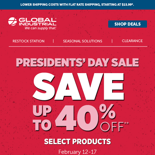 Presidents' Day Sale Starts Today!