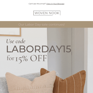 Labor Day Savings Don't End Yet!