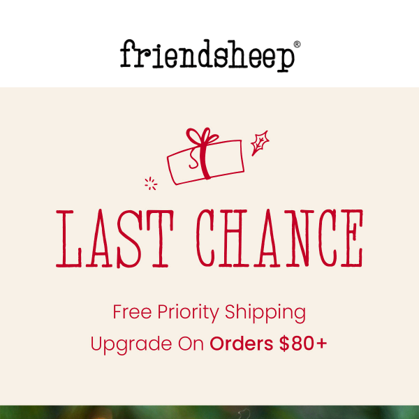 LAST DAY for FREE Priority Shipping Upgrade! 🎅🏼