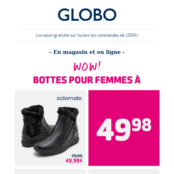 Bottes à partir de 49,98$! - Globo Shoes