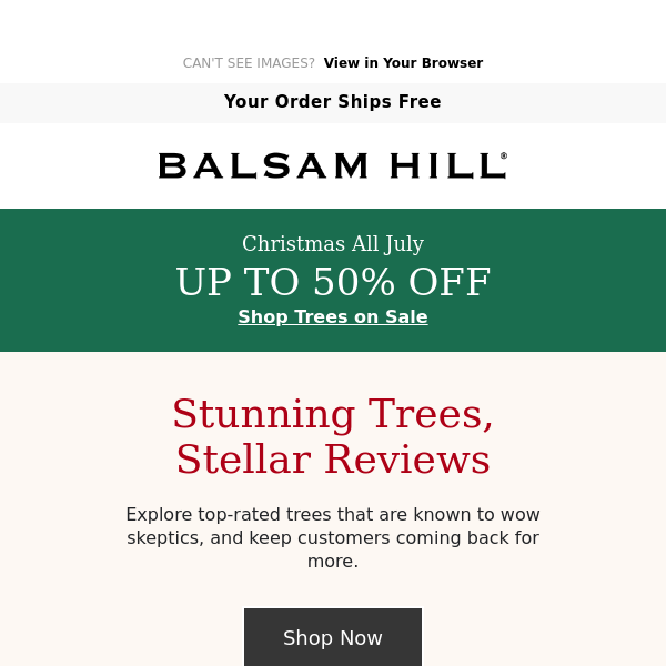 Up to 50% Off Five-Star Favorites - Balsam Hill