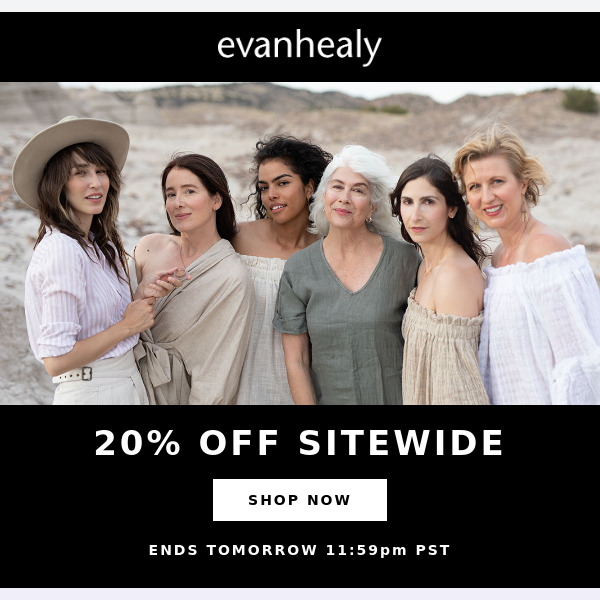 20% Off Sitewide: ends tomorrow