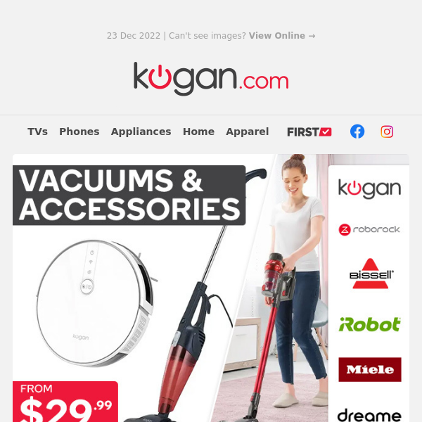 Does Your Vacuum Suck? Robot Vacuums, Stick Vacs & More from $29.99!