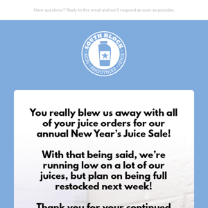An Update On Our Juices 🧃