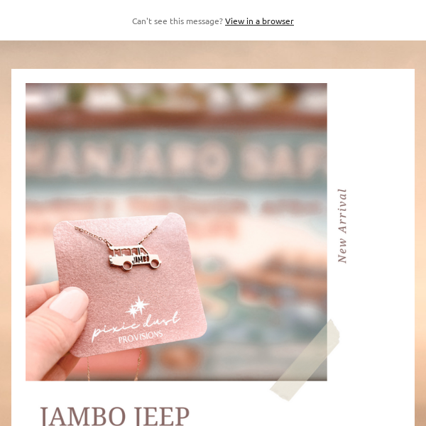 New! Jambo Jeep necklace is here!