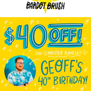 🎉 Don't Miss the Geoff Turned 40 Sale on Procreate Brushes! 🎉