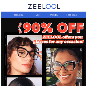 Get glasses for any occasion with up to 90% off