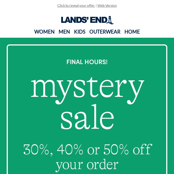 Only hours left to open for a mystery sale!🔎