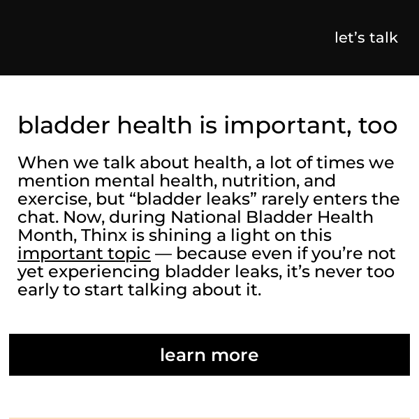 It’s National Bladder Health Month