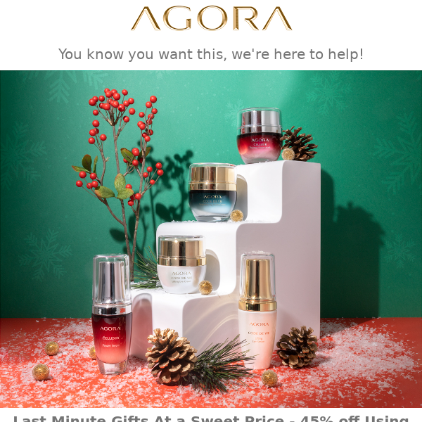 There's still time - get those AGORA Gifts 45% off