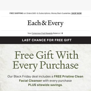 LAST CHANCE for FREE gift
