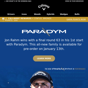 Jon Rahm Wins With Paradym In His First Start