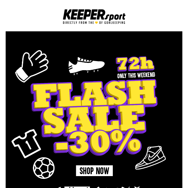 FLASH SALE | -30% on almost all goalkeeper items 🔥