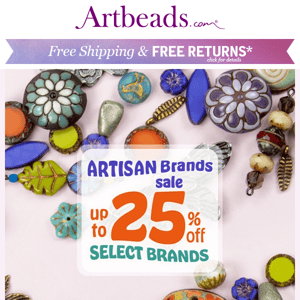 SAVE on Artisan Brands! Up to 25% Off Incredible Jewelry-Making Supplies