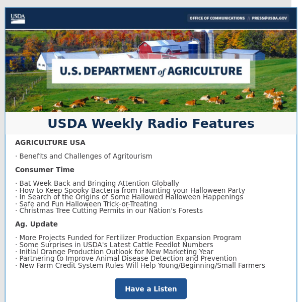 Weekly Radio Features