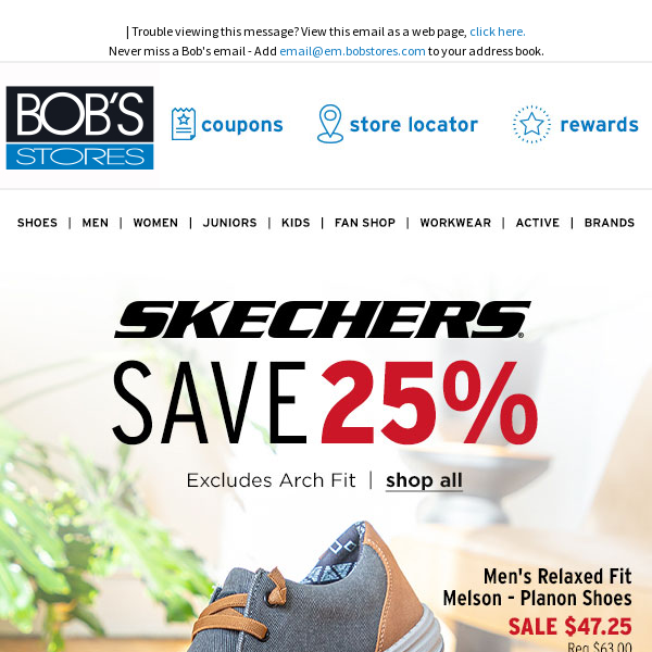 Skechers - Save 25% - 100's of styles! - Bob's