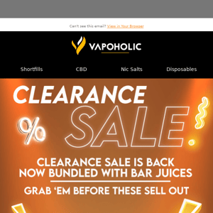 Clearance Sale is Back!