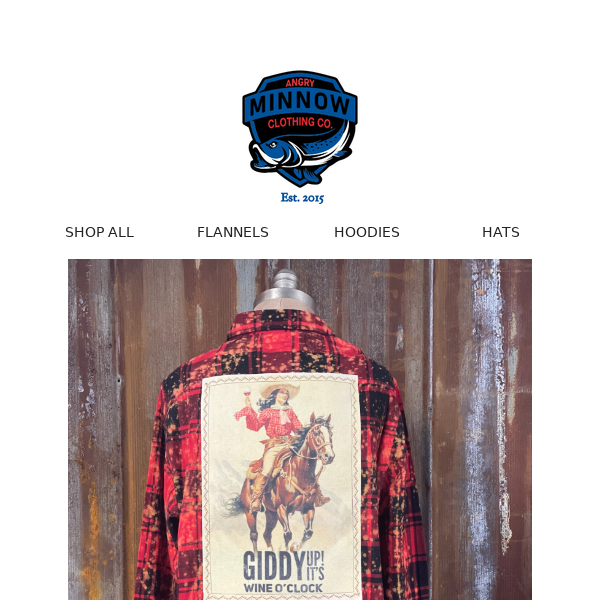 🍷🐴 Unleash Your Inner Cowgirl with Our "GiddyUp It's Wine O'Clock" Flannel!