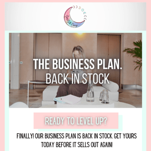 THE BUSINESS PLAN IS BACK IN STOCK!