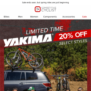 1-wk left ⏳ 20% off Yakima racks