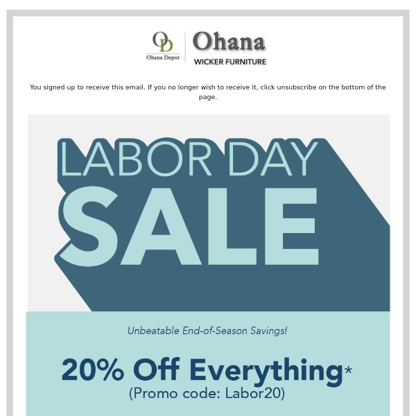 Labor Day Sale Starts Now!