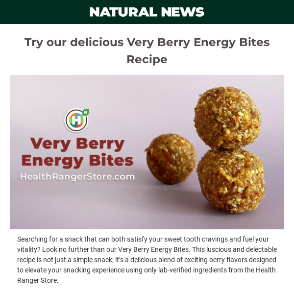 Try our delicious Very Berry Energy Bites Recipe
