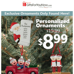 $8.99 Custom Christmas Ornaments - There's Still Time!