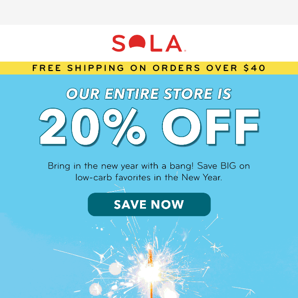 20% off Sola products!!