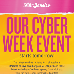 Our SOL Cyber Week Event starts TOMORROW!