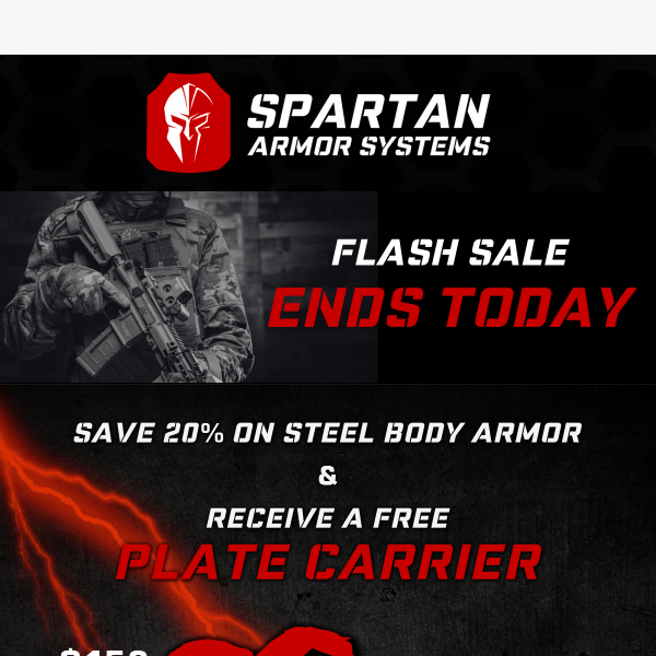 Last Day to Get a Free Plate Carrier! Up to $159!