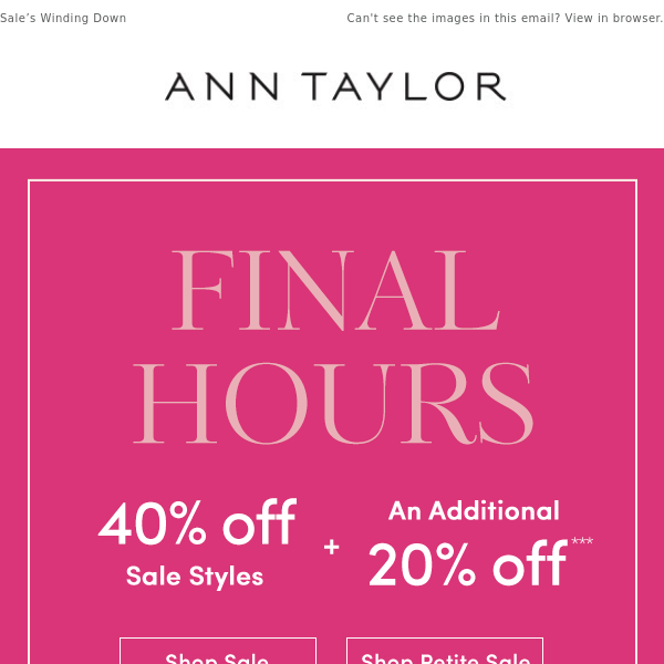 Say Goodbye To 40% Off Sale + An Additional 20% Off