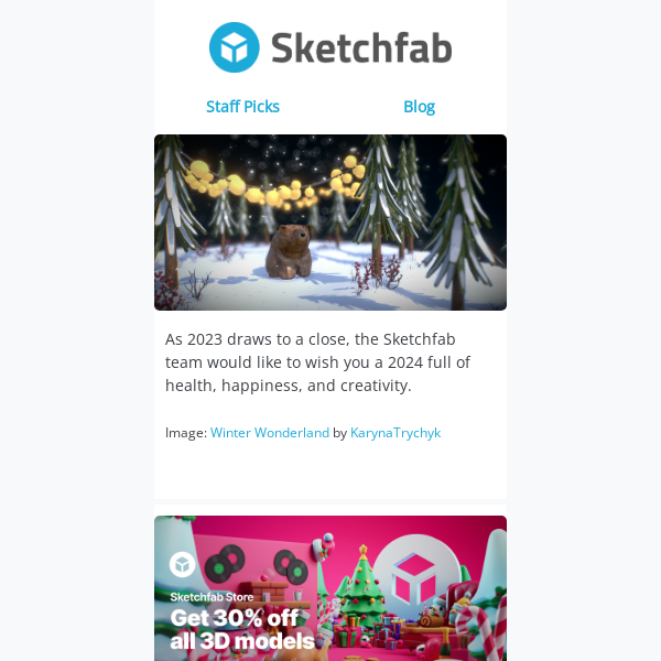 Year-end greetings from Sketchfab