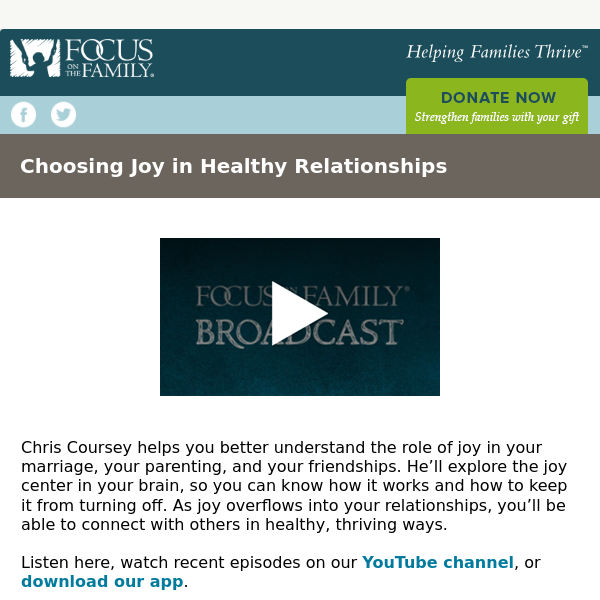 Choosing Joy in Healthy Relationships