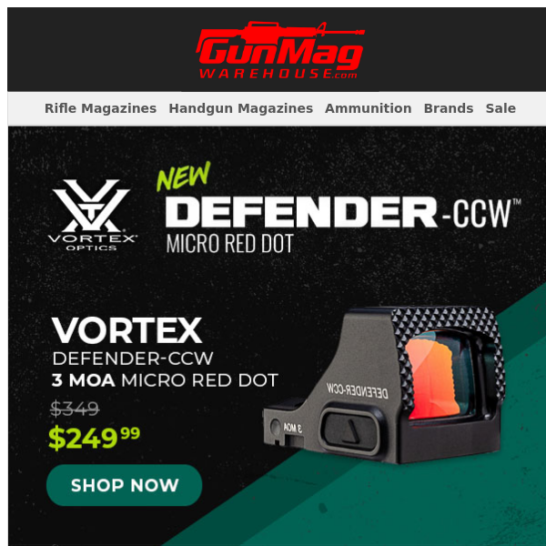 New Micro Red Dot from Vortex, Defender-CCW only $249