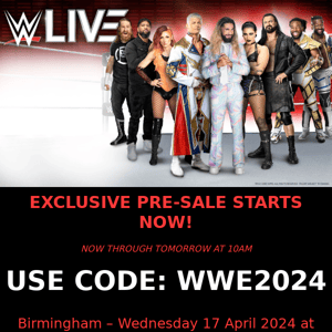 🎟️ PRE-SALE NOW: WWE Live in the UK!