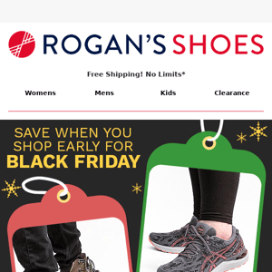 Early Black Friday Savings at Rogan's Shoes