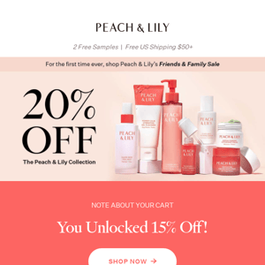 Confirmed: Your cart is 15% off, Peach!