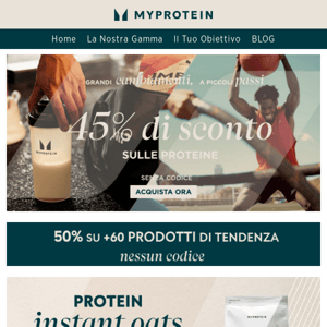 ⏰LAST CHANCE⏰ 50% sconto su lista + 45% sulle Proteine! 🔥