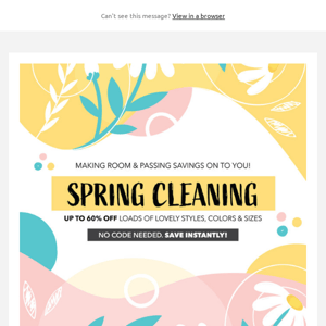 Spring Cleaning: Save up to 60% Instantly