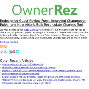 The OwnerRez Blog - Redesigned Guest Review Form, Improved Changeover Rules, and New Airbnb Bulk Recalculate Charges Tool