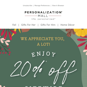 Personalization Mall Appreciates Your Business