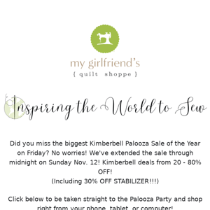 Kimberbell Palooza Sale Ends TONIGHT! + Save the Date for Plaid Friday!