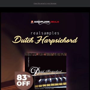 🕛 ONE WEEK LEFT: 83% Off Dutch Harpsichord by Realsamples!