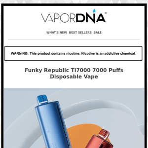 Introducing the Ti7000 7000 Puffs Disposable Vape from Funky Republic!