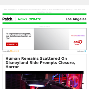 Human Remains Scattered On Disneyland Ride Prompts Closure, Horror (Wed 12:52:46 PM)