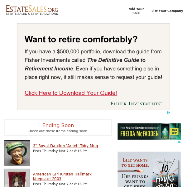 Your daily items for sale on EstateSales.org