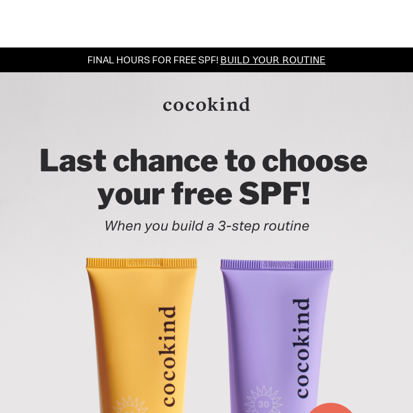 Final hours for free SPF!